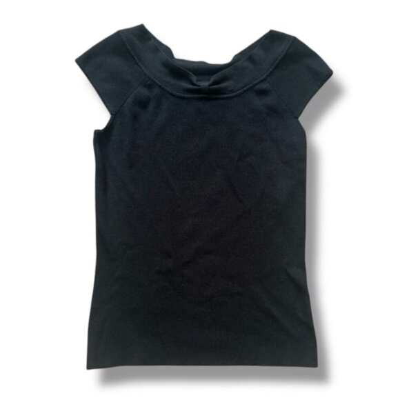 Ann Taylor Factory Black Knit Short Sleeve Shirt Women's Size Small Office Work - Picture 1 of 14